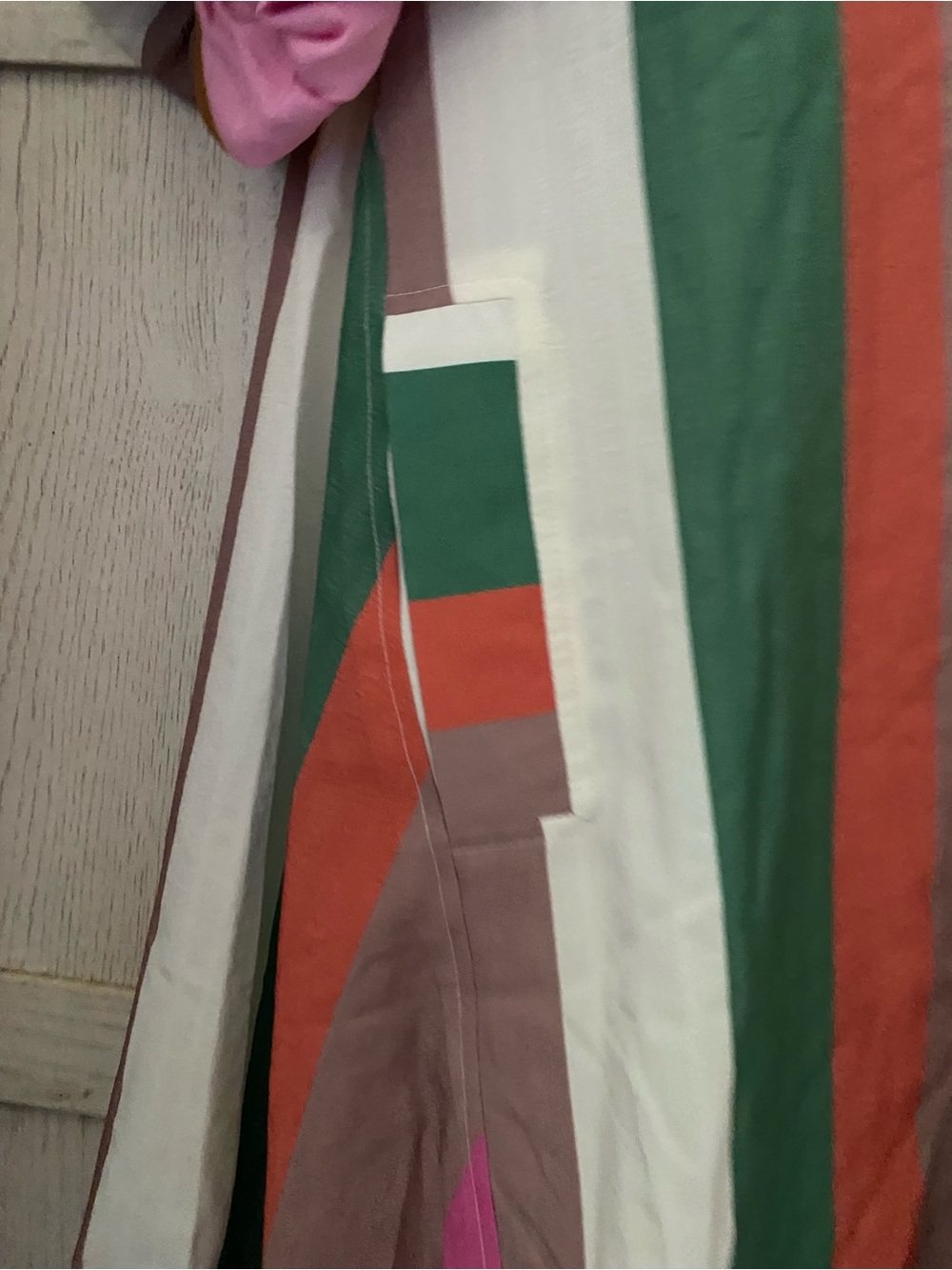 entro Multi-Color Striped Midi Dress with Puff Sleeves - Picture 2 of 4